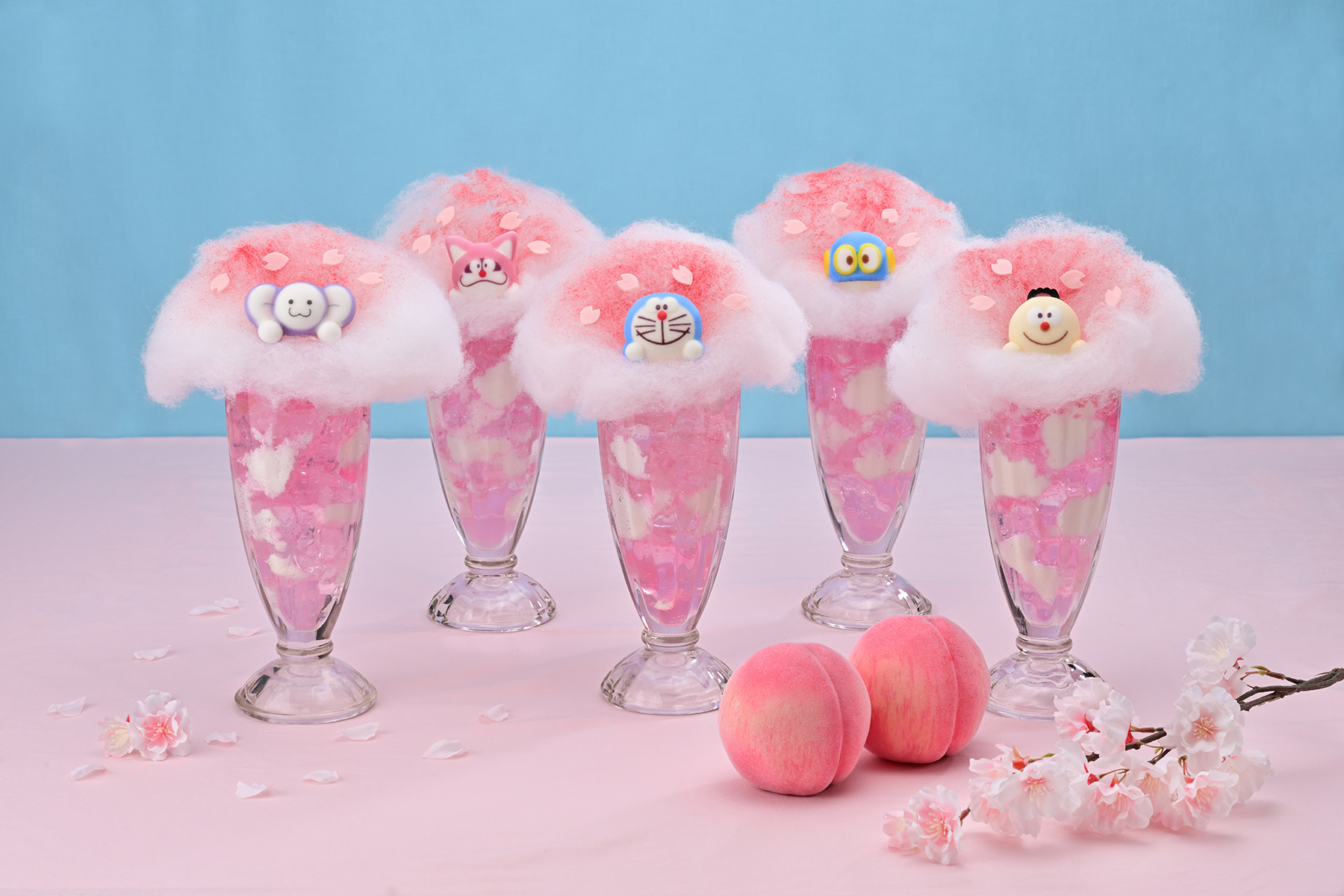 Limited edition cherry blossom-themed drinks debut at 'Doraemon F's Kitchen'!