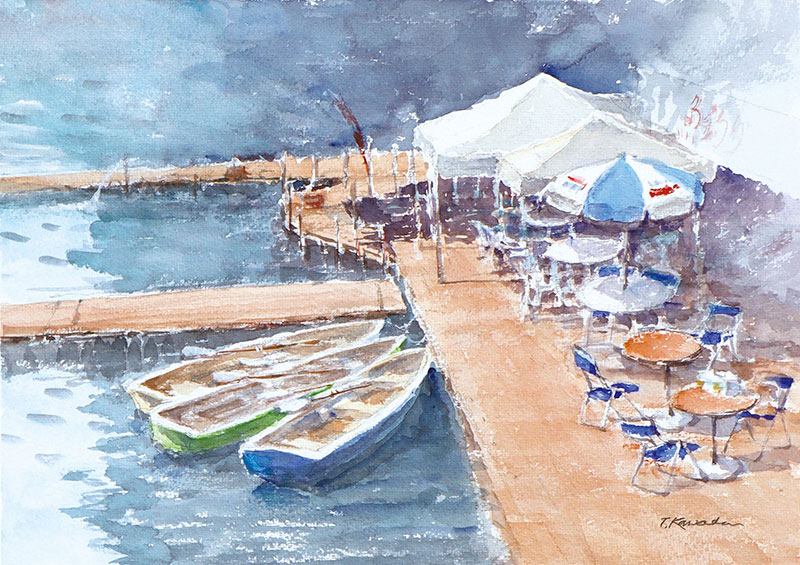 小川でスケッチ(愛川町) 水彩画 額装済み 小川でスケッチ(愛川町) 水彩画 額装済み 小川でスケッチ(愛川町